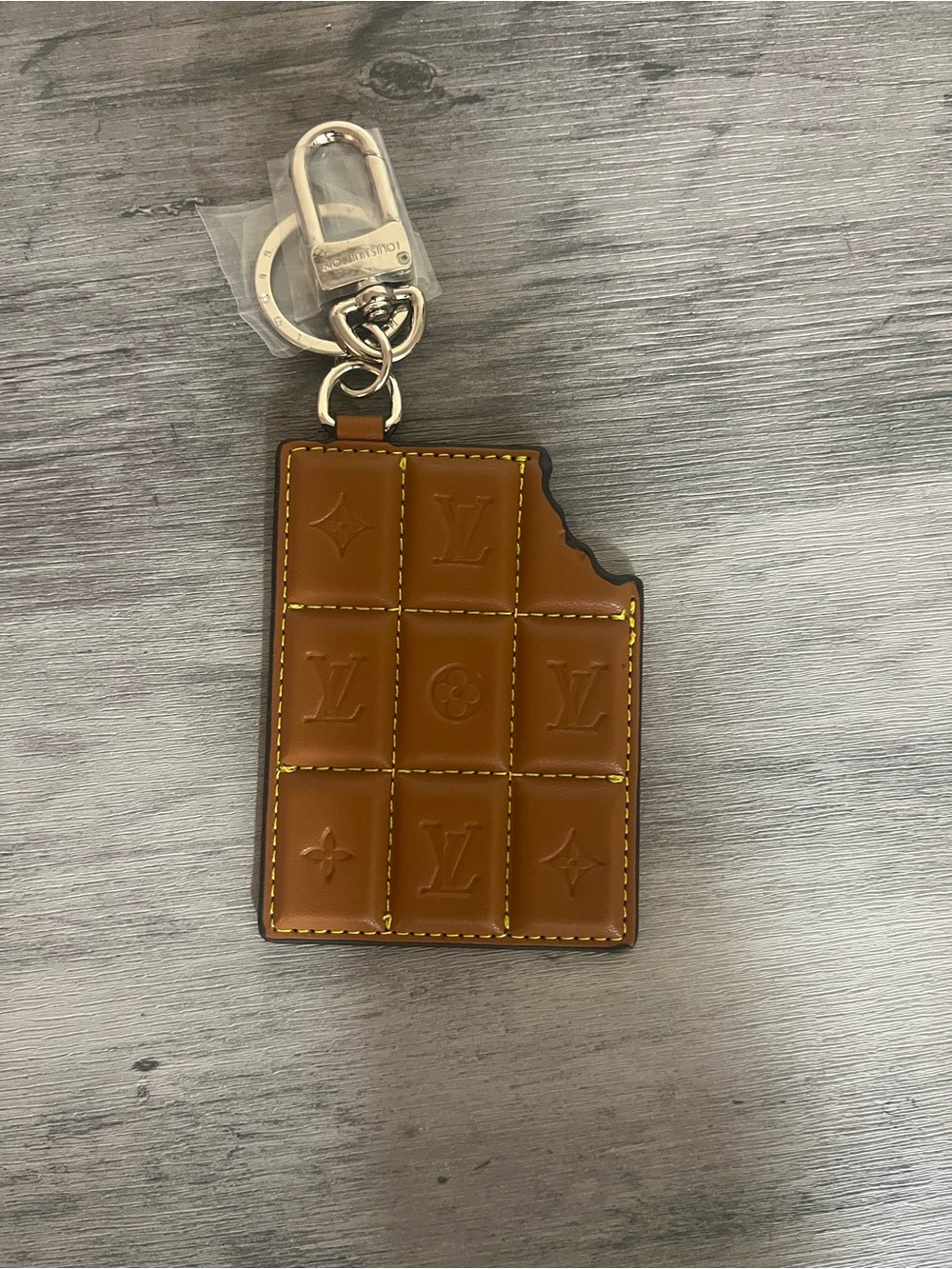 Tan Monogram Chocolate Bar Key Holder